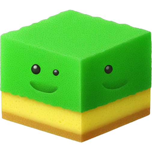 green flat square dish sponge emoji