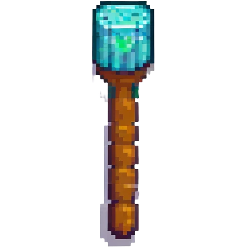 first-person view from Minecraft, pixelated hand holding a tool, classic Minecraft inventory bar at the bottom emoji