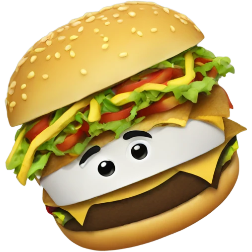 Taco fighting a burger  emoji