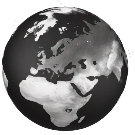 black and white earth emoji