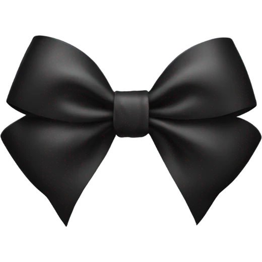 black 3D bow emoji