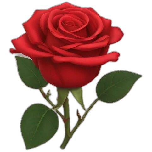 Half red rose portrait half dead emoji