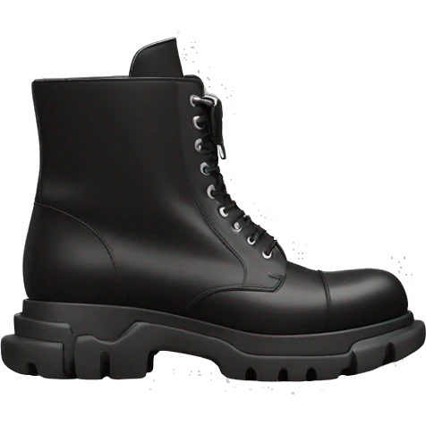 black prada monolith leather re-nylon boots emoji