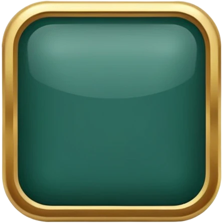 Blank dark Jade and gold edged rounded square icon button emoji