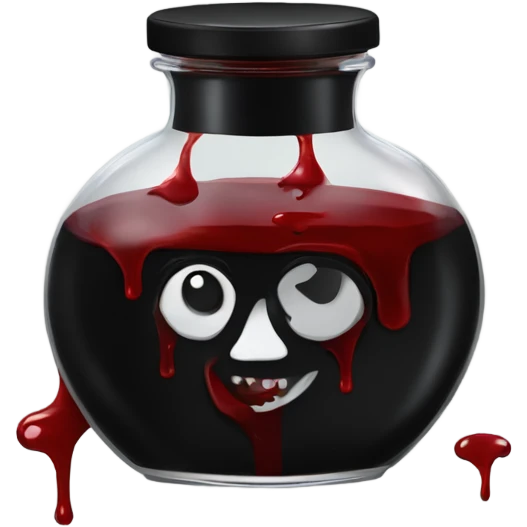 a stylish potion bottle with blood and a gothic lid, perfect for a vampire girl theme." emoji