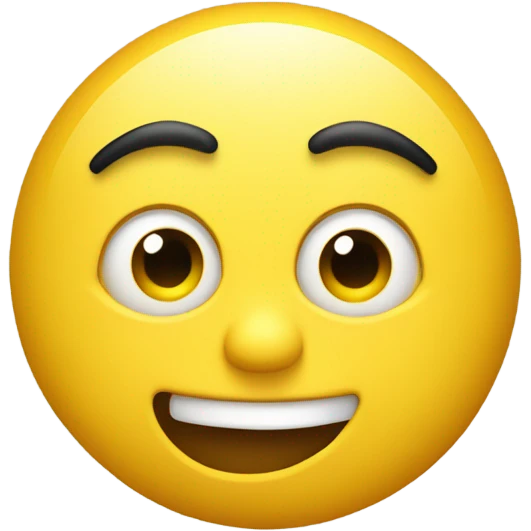 Regular yellow emoji looking from a side view one eye on the far left with a straight faced mouth looking at us emoji