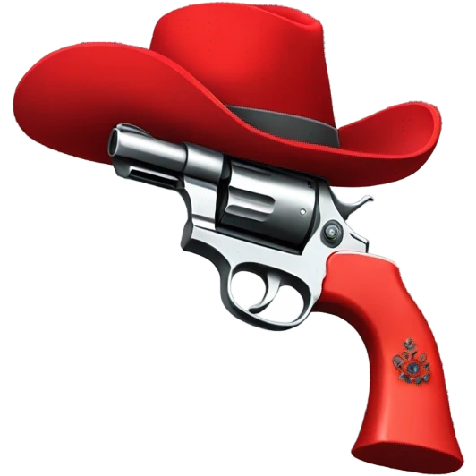 Grey revolver with red hat emoji