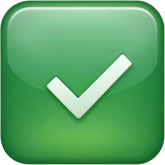 check mark button green square (ios style) emoji