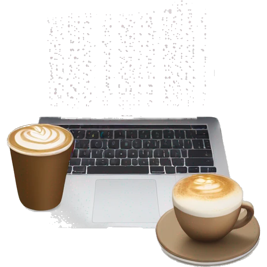 MacBook with a cappucino  emoji