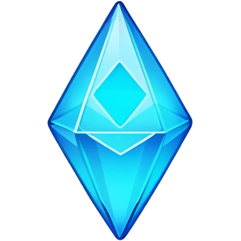 neon blue glowing plumbob emoji
