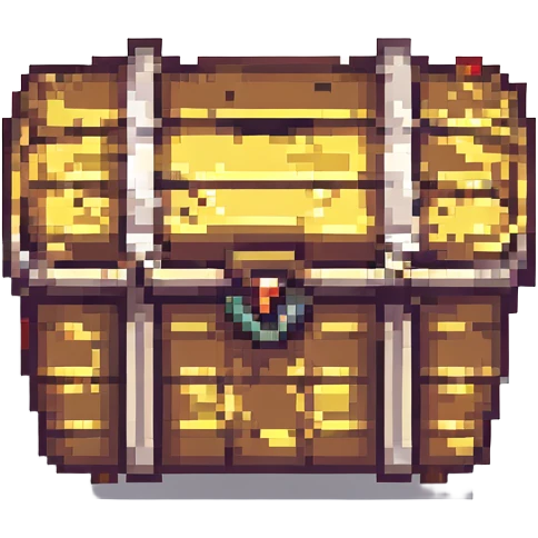 treasure chest, pixel art style emoji