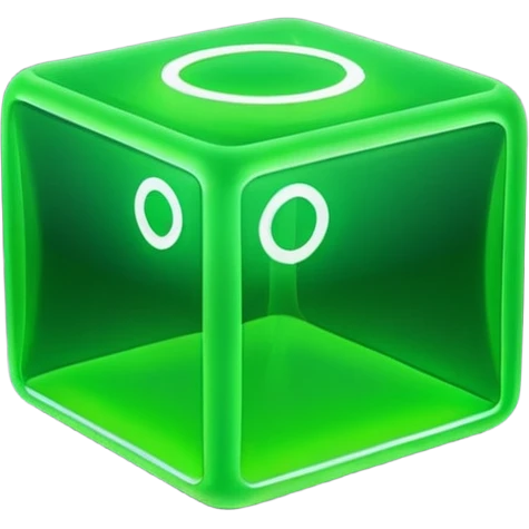 green neon cube light emoji