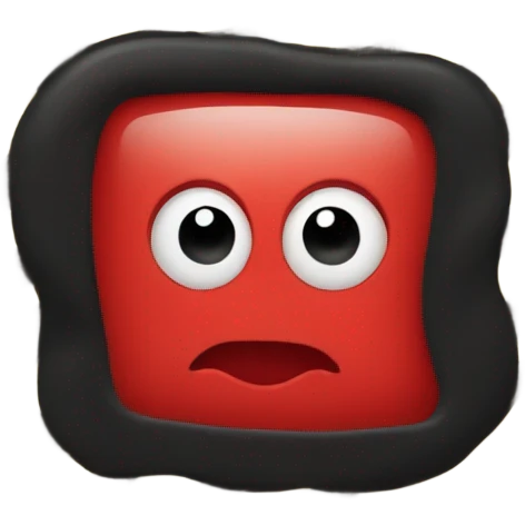A wavy black and red rectangle with a yellow circle in the middle emoji