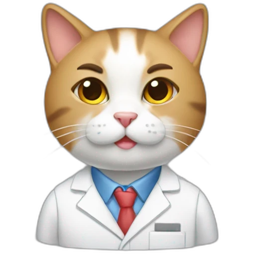 Gato con bata de laboratorio  emoji