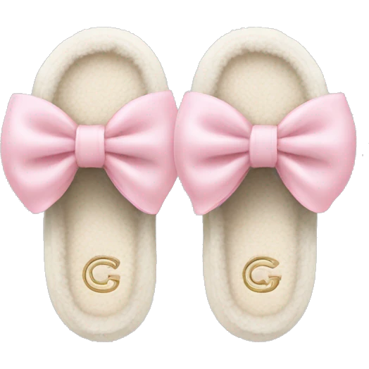 White Ugg slippers light pink bows  emoji
