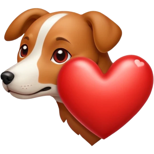 Un chien cœur emoji