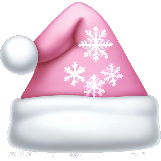 Light pink Santa hat with sparkly snowflakes  emoji