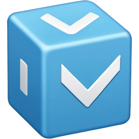 Side way check mark in bule box emoji