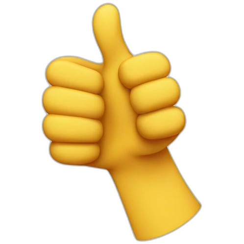 thumbs up but the tip bends emoji