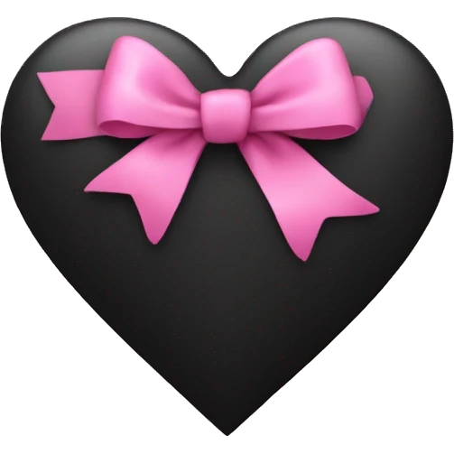 Black heart with pink bow emoji