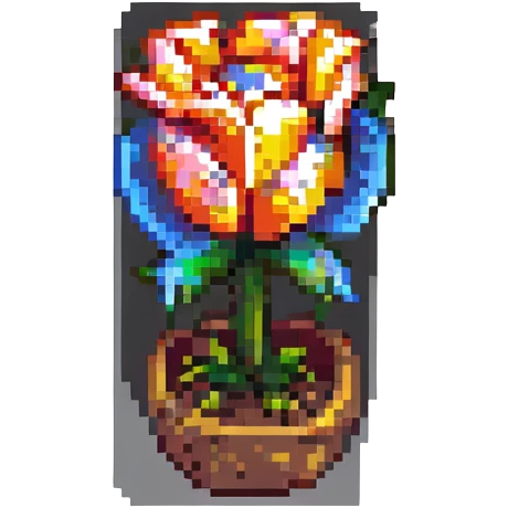 minimal and cute tulip in pixel art style emoji