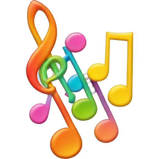 Colorful musical notes emoji