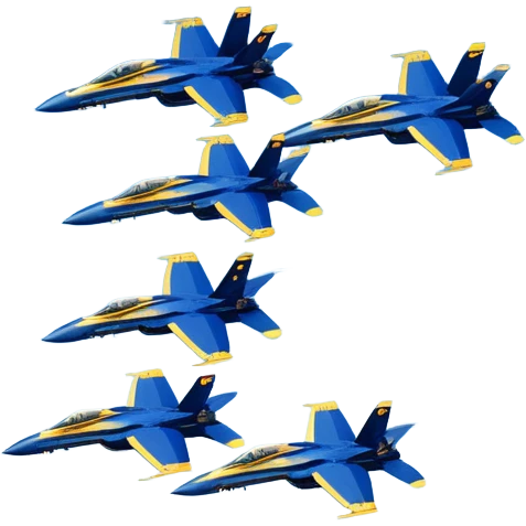 four US Navy Blue Angels f/a-18s flying in diamond formation emoji