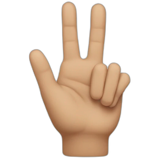 a hand that has 2 fingers emoji