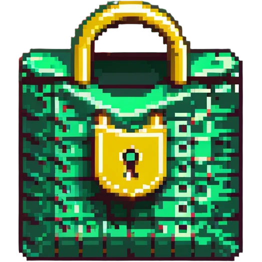 Green document with golden padlock, secure digital file emoji