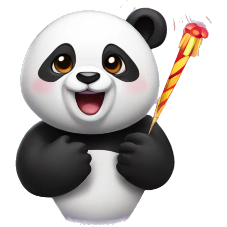 Panda with fireworks emoji