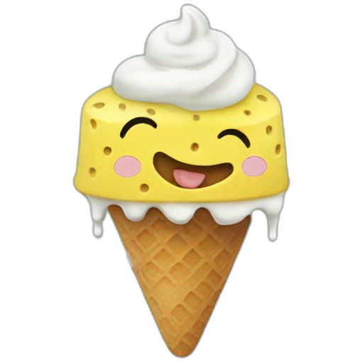 eating ice cream sponge emoji