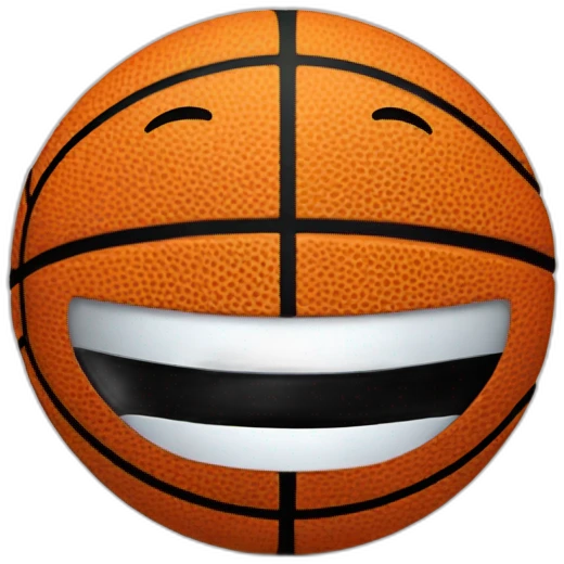 A basketball with a smile emoji