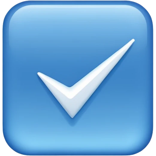 Blue square with a white tick emoji