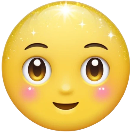yellow glitter, sparkling effect, smooth gradient colors, rounded and cute appearance, simple white background, high-resolution.
 emoji