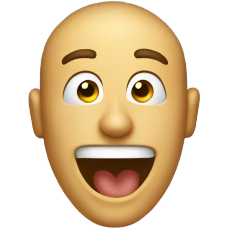 a man’s head coming out of a toilet bowl doing a mischievous grin emoji