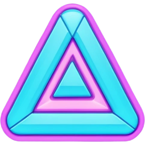 futuristic minimalistic emoji icon, letters "A" formed by three glowing digital lines representing Storm, Atom and NoizeGames, neon purple (#8B5CF6) and cyan (#00E0FF) on dark background, modern tech style, 1:1 aspect ratio emoji