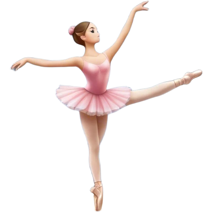 Icon for Ballet: a theater stage with silhouette of a ballerina in an elegant pose, surrounded by spotlight and stage lights. The icon should convey the grace and beauty of ballet, with focus on the dancer and the dramatic lighting. Transparent background. emoji