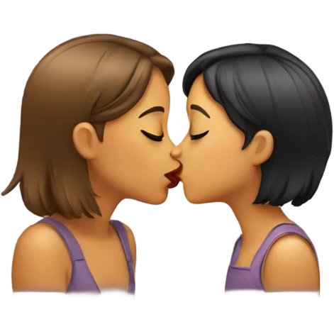 two girls kissing  emoji