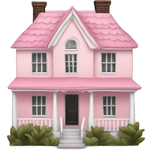 light pink house with ruffles and zebra print emoji