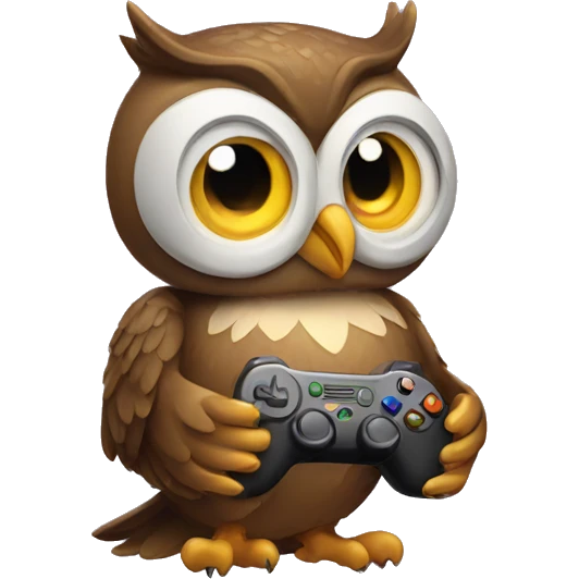 Owl playing video games emoji