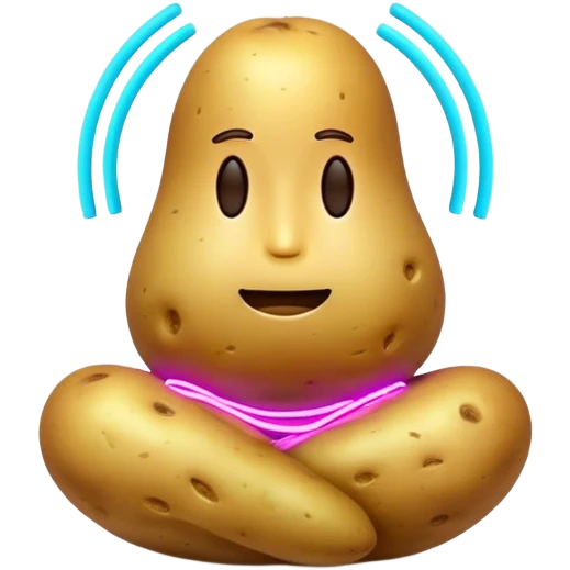 neon meditating potato emoji