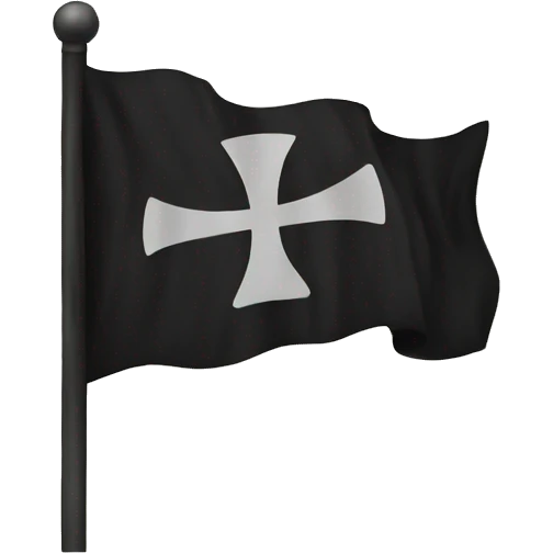 black flag with political celtic cross emoji