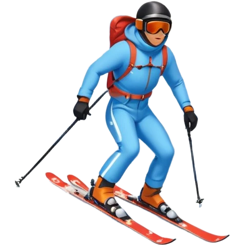 Man Skiing Background Matterhorn emoji