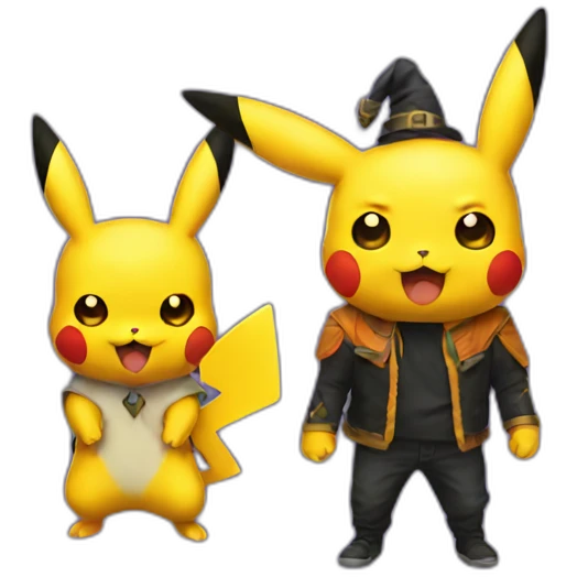 pikachu and halloween emoji