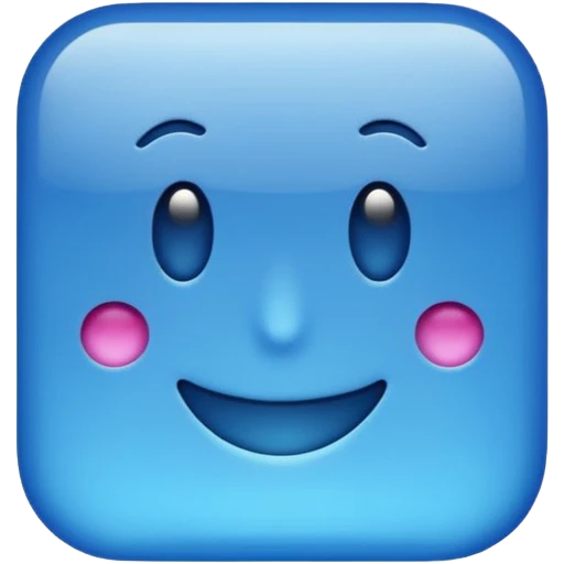“Please create a square blue emoji and keep the ‘KR’ text unchanged.” emoji