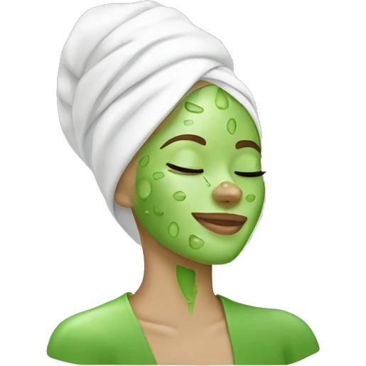 Skin care with green eres emoji