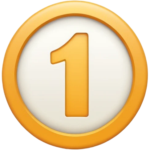 a white rounded square with a number 1 emoji