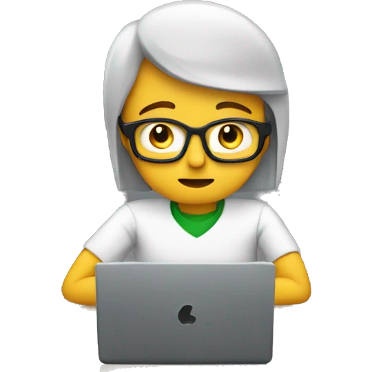 a person editing a video on a computer behaind view emoji