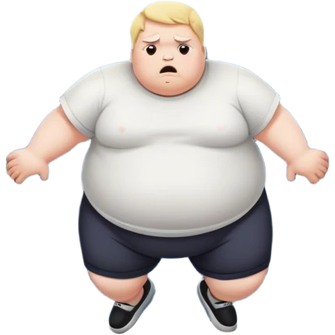 A fat person jumping out of a window and he is sad emoji