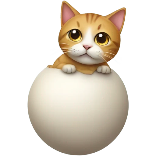 Cat in the shape of a ball with no legs emoji